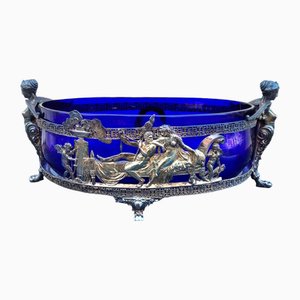 Glass and Silver Metal Cups, Late 19th Century