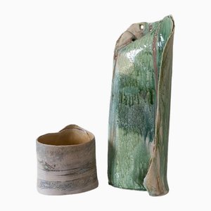 Handmade Ceramic Vases by Gundula Enzensberger, Germany, 1980, Set of 2