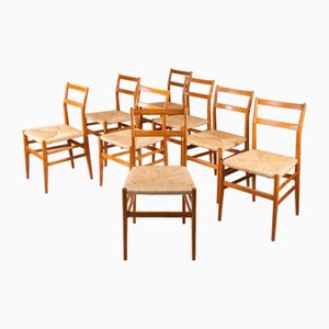 Vintage Leggera Chairs by Gio Ponti for Cassina, Set of 8