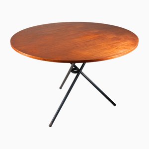 Runder Tisch aus Holz und Metall