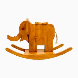 Éléphant à Bascule Mid-Century en Bois, 1960s