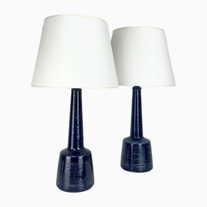 Danish Ceramic Table Lamps by Esben Klint for Le Klint, 1960, Set of 2