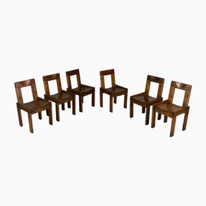 Holzstühle von Silvio Coppola für Fratelli Lamonti, 1970er, 6er Set