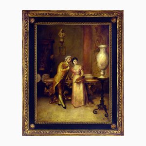 Figurative Scene, 1980s, Oil on Canvas, Framed