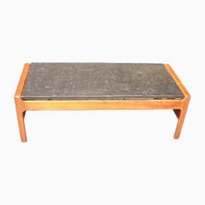 Mesa de salón de losa de pizarra, años 60