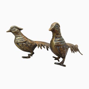Figurines Paon en Laiton, Japon, 1950s, Set de 2