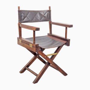 Chaise de Réalisateur Vintage en Cuir, 1970s