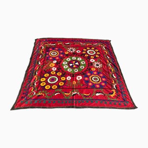 Arazzo vintage Squre Suzani fatto a mano, 1971