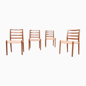 Model 85 Dining Chairs in Teak by Niels Otto (N. O.) Møller for J.L. Møllers, Denmark, 1960s, Set of 4