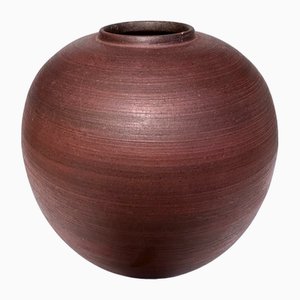 Kugelförmige Studio Keramik Vase von Walter Gebauer für Bürgel Keramik, 1950er