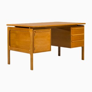 Escritorio independiente Mid-Century de roble de GV Møbler, años 70