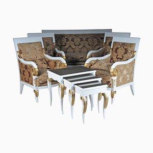 Empire Salon Sofa with Side Tables Set, Set of 6