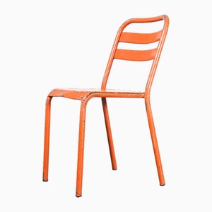French Red Metal Outdoor Dining Chair from Tolix, 1960s