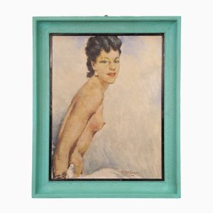 Nude of Woman, 1960s, Oil Painting, Framed