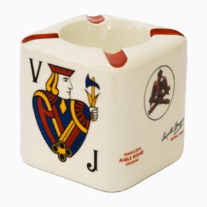 Cendrier en Céramique avec Motif Cartes à Jouer, France, 1960s