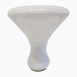Vintage Space Age White Glass Table Lamp, 1960s