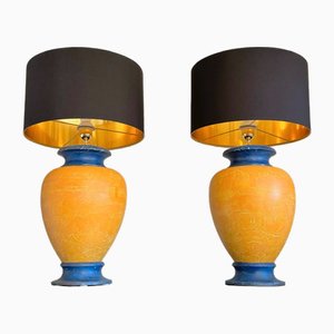 Lampes Sculpturales Vintage en Terre Cuite, 1980s, Set de 2