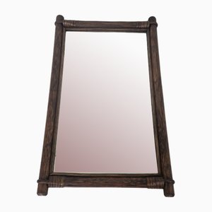 Espejo de recibidor Mid-Century de bambú, años 70