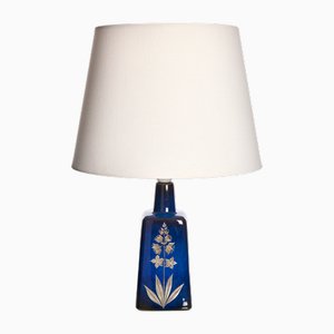 Table Lamp in Glazed Stoneware with Silver Inlay by Sven Jonson for Gustavsberg, 1960
