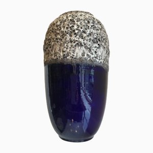Large Midnight Blue Lava Ceramic Vase from Scheurich Pottery, 1970s