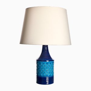Lámpara de mesa de cerámica azul de Bitossi, Italia, años 60