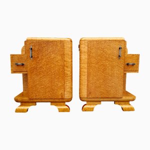 Vintage Art Deco Nightstands, 1930s, Set of 2
