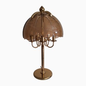 Deutsche Vintage Tischlampe mit vergoldetem Metallfuß von Wortmann & Filz, 1980er
