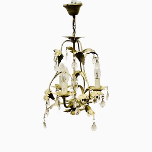 White Toleware Open Basket Ceiling Light, Set of 2