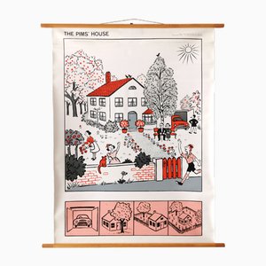 Vintage Teaching Card the Pim Family from Franz Cornelsen Verlag, 1960s