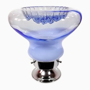 Lámpara de mesa de Murano y acero cromado al estilo de Toni Zuccheri para Mazzega, años 60