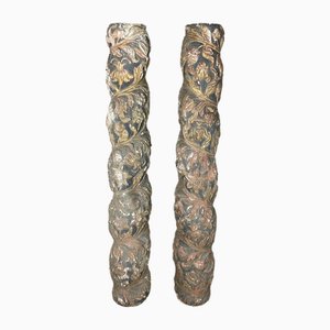 Vintage Corinthian Pillars with Capitals, Set of 2