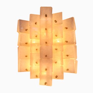 Frosted Ice Glass Panel Wall Scone by J.T. Kalmar, 1960s