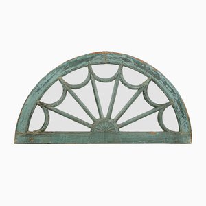 Half-Moon Patinated Wood Mirror