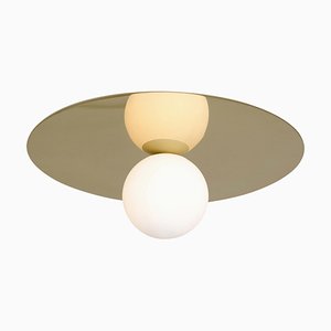 Lampada da soffitto grande con piastra e sfera di Atelier Areti