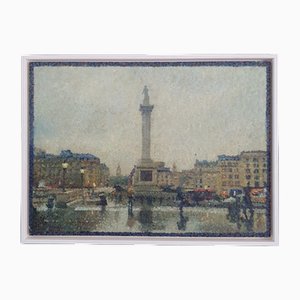Bill Bone, Trafalgar Square, Oil on Wax Panel