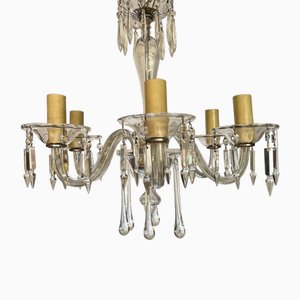 Italian Six-Arm Crystal Chandelier, 1970s
