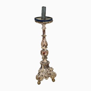 Antique Candleholder in Carved Wood