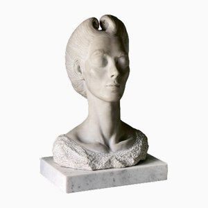 English Marble Bust of a Lady