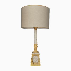 Lámpara de mesa estilo Imperio de mármol y Ormolu