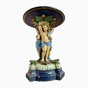 Centrotavola grande con putti e rana, XIX secolo