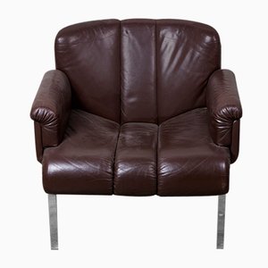 Dark Brown Leather Eurochair from Girsberger, 1970s