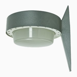 Italian Grey & White Metal Outdoor Wall Light, 1960s