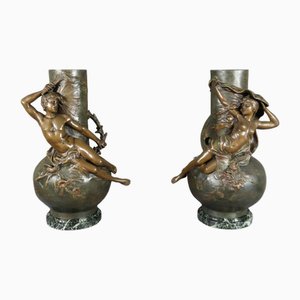 Regulate Vasen von L. Moreau, 1890er, 2er Set