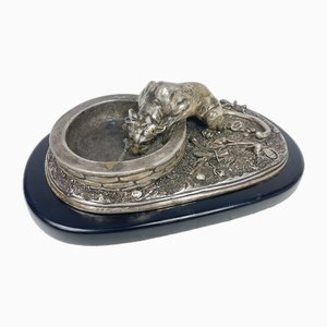 Ashtray with Silver Laminated Sculpture, 1980s