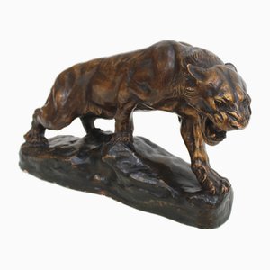 Thomas François Cartier, Roaring Panther, 1800s, Terracotta
