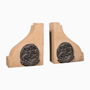 Vintage English Decorative Bookends, 1940s, Set of 2