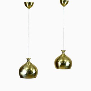 Lampada a sospensione di Helge Zimdal per Falkenbergs Belysning Ab, Svezia, anni '60, set di 2