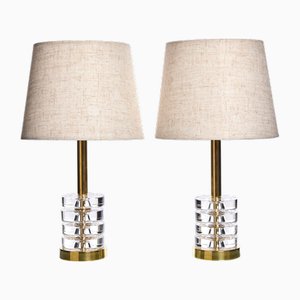 Schwedische Tischlampen aus Kristallglas von Carl Fagerlund für Orrefors, 1960er, 2er Set