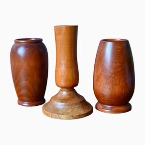 Vases et Bougeoirs Bohème, France, 1970s, Set de 3