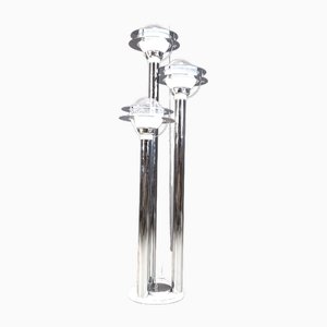 Space Age Chromed and Glass Floor Lamp, 1970s